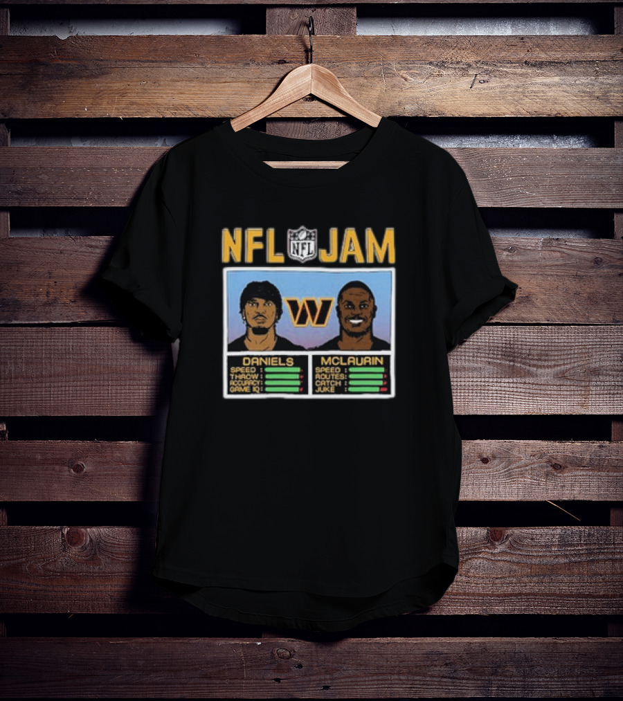 NFL Jam Daniels McLaurin Washington Commanders Retro Game T-Shirt