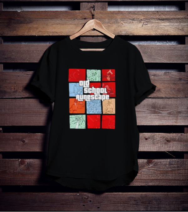 Old School RuneScape Pixel Art Character Collage T-Shirt
