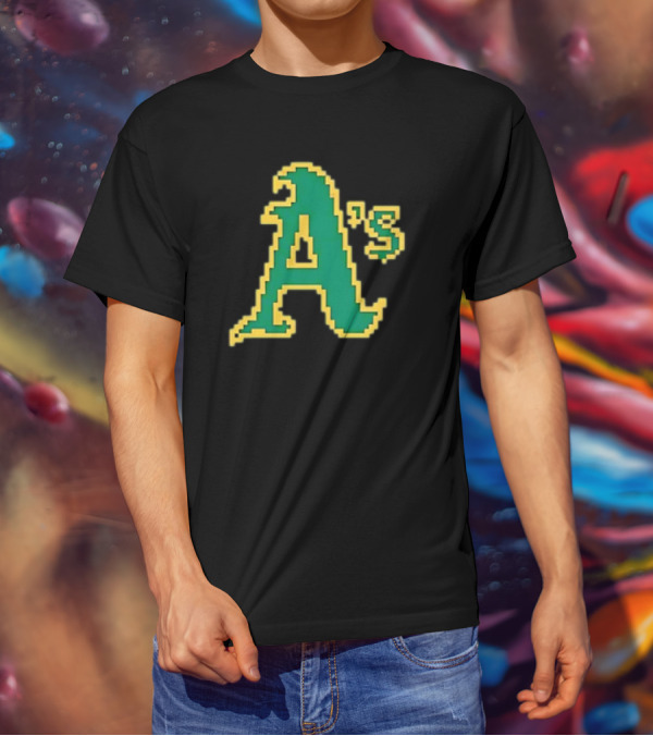 Tecmo A's Retro Gaming Style Logo Oakland Athletics T-Shirt