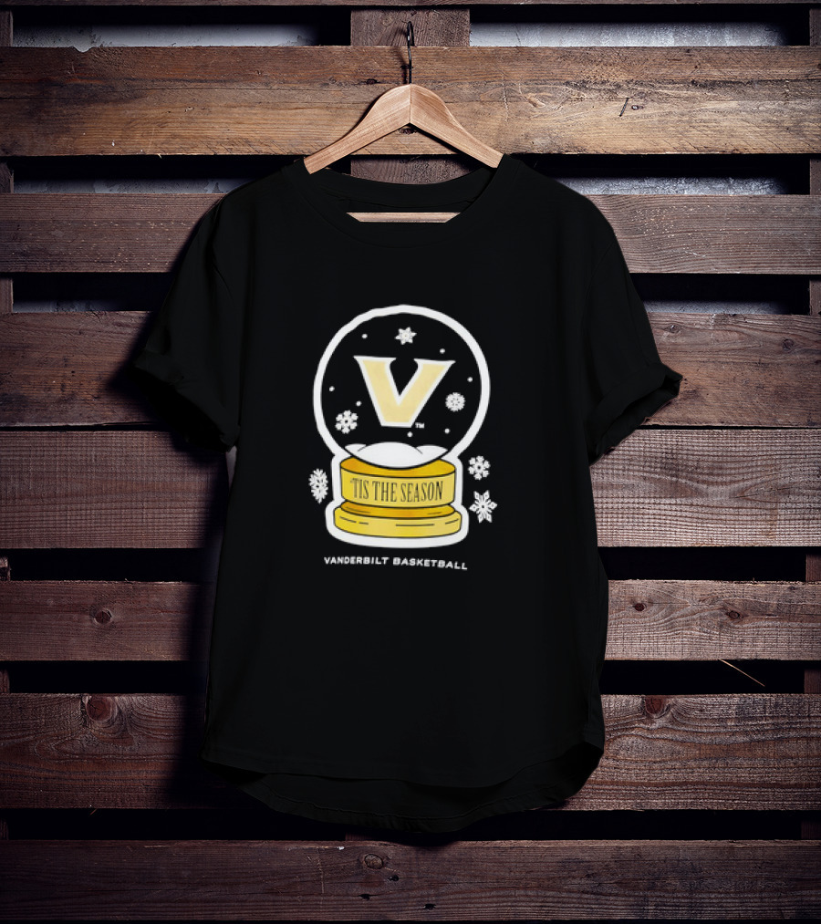 Vanderbilt Basketball Tis The Season Christmas Snow Globe T-Shirt