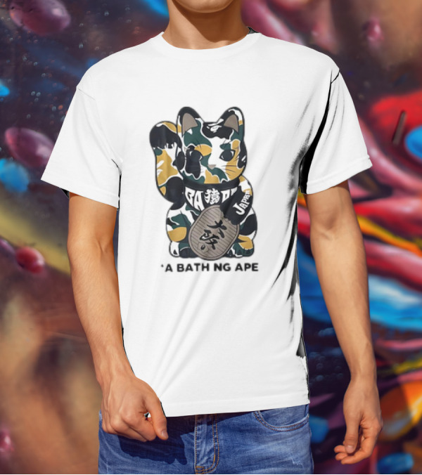 Cat Maneki Neko Japan A Bathing Ape T-Shirt