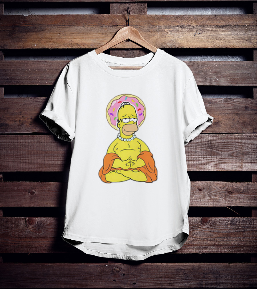 Simpsons Homer Buddha Donut Halo Meditation T-Shirt