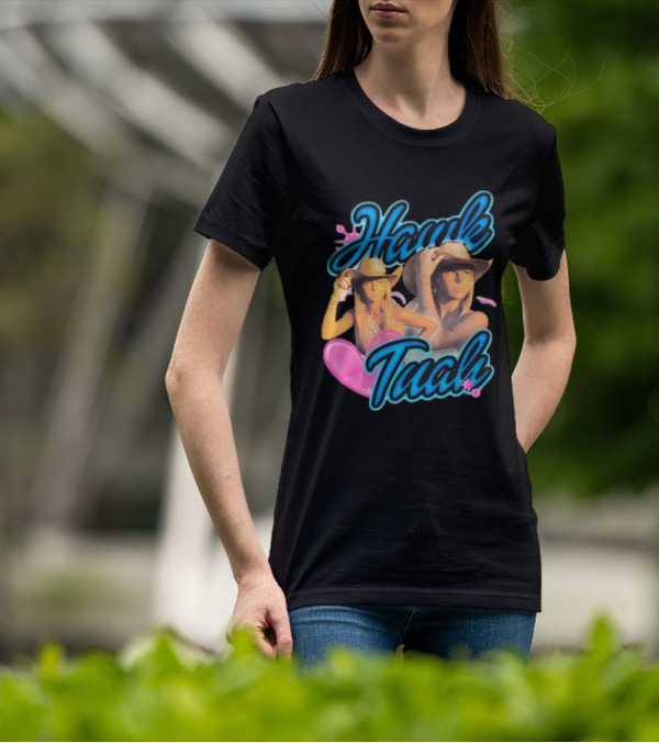 Hawk Tuah With Cowgirl Hat And Pink Heart T-Shirt