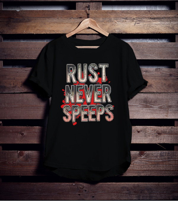 Rust Never Speeps Vintage Grunge Red Splatter T-Shirt