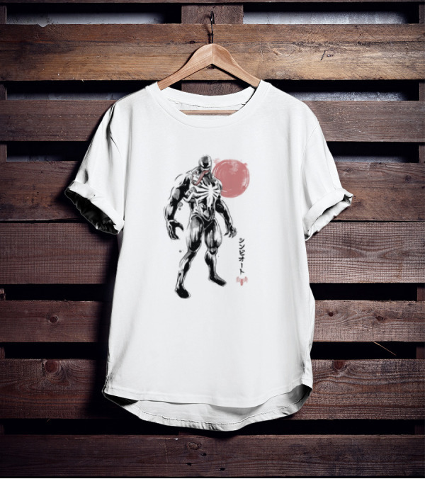 Venom Dark Symbiote Sumi-e Japanese Kanji Style Supervillain T-Shirt