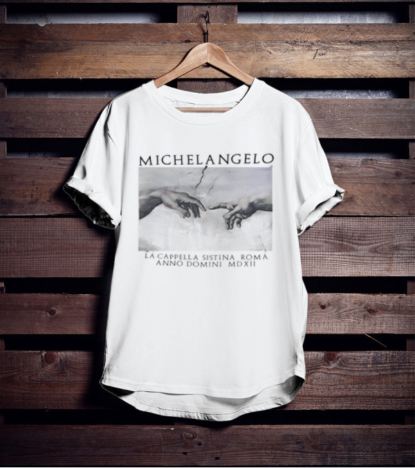Michelangelo La Cappella Sistina Roma Anno Domini MDXII Creation Of Adam T-Shirt