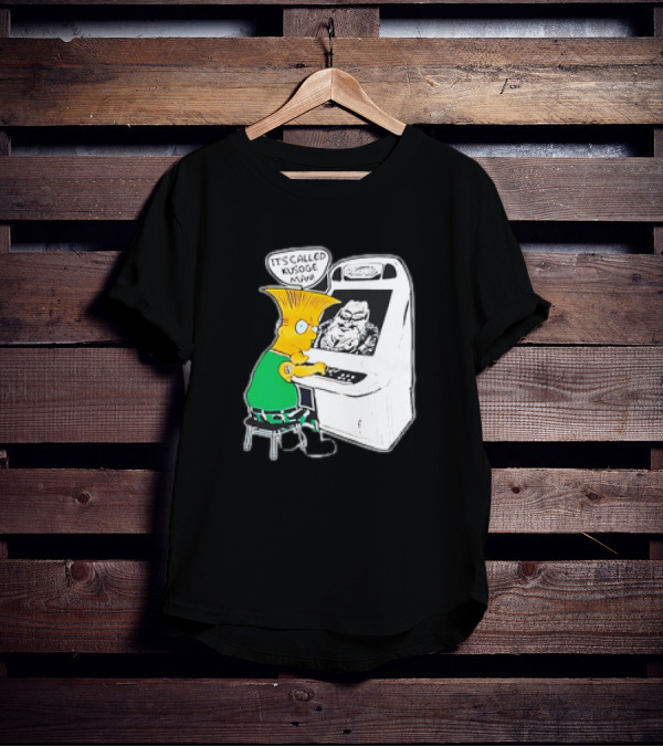 Bart Simpson It's Called Kusoge Man Playing Arcade Game T-Shirt