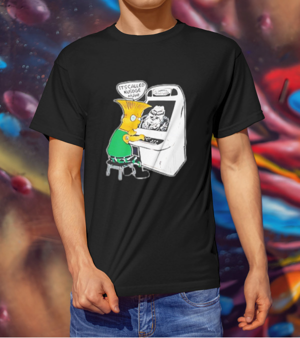 Bart Simpson It's Called Kusoge Man Playing Arcade Game T-Shirt