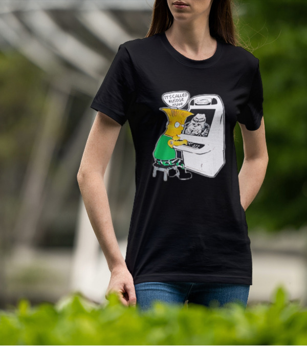 Bart Simpson It's Called Kusoge Man Playing Arcade Game T-Shirt