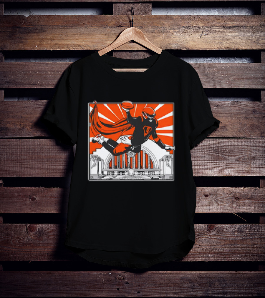 Cincinnati Bengals Superhero Joe Burrow Union Terminal Fan T-Shirt