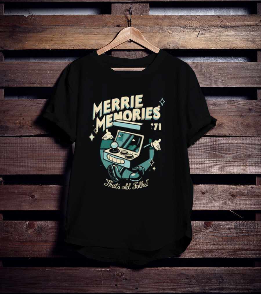 Merrie Memories Arcade '71 That's Old Folks Retro Gaming Console T-Shirt