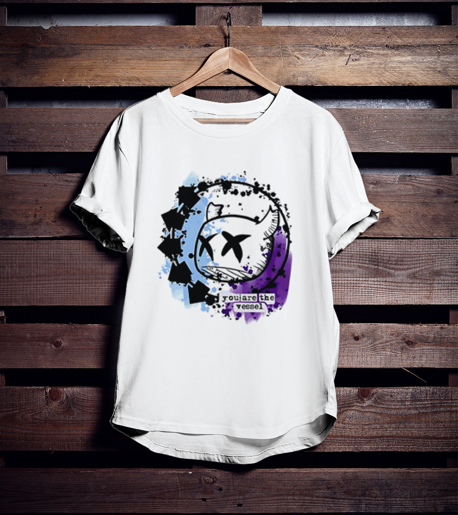 You Are The Vessel Hollow Knight Style Cute Ghost With Splattered Paint Background T-Shirt