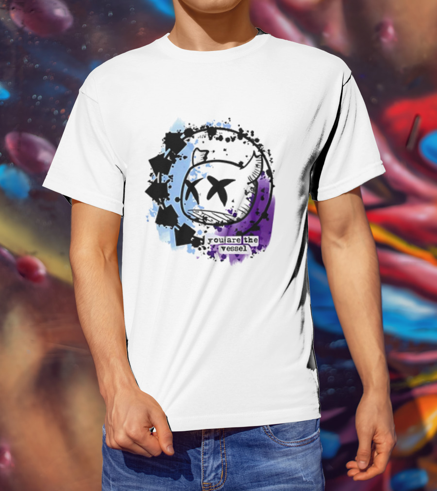 You Are The Vessel Hollow Knight Style Cute Ghost With Splattered Paint Background T-Shirt