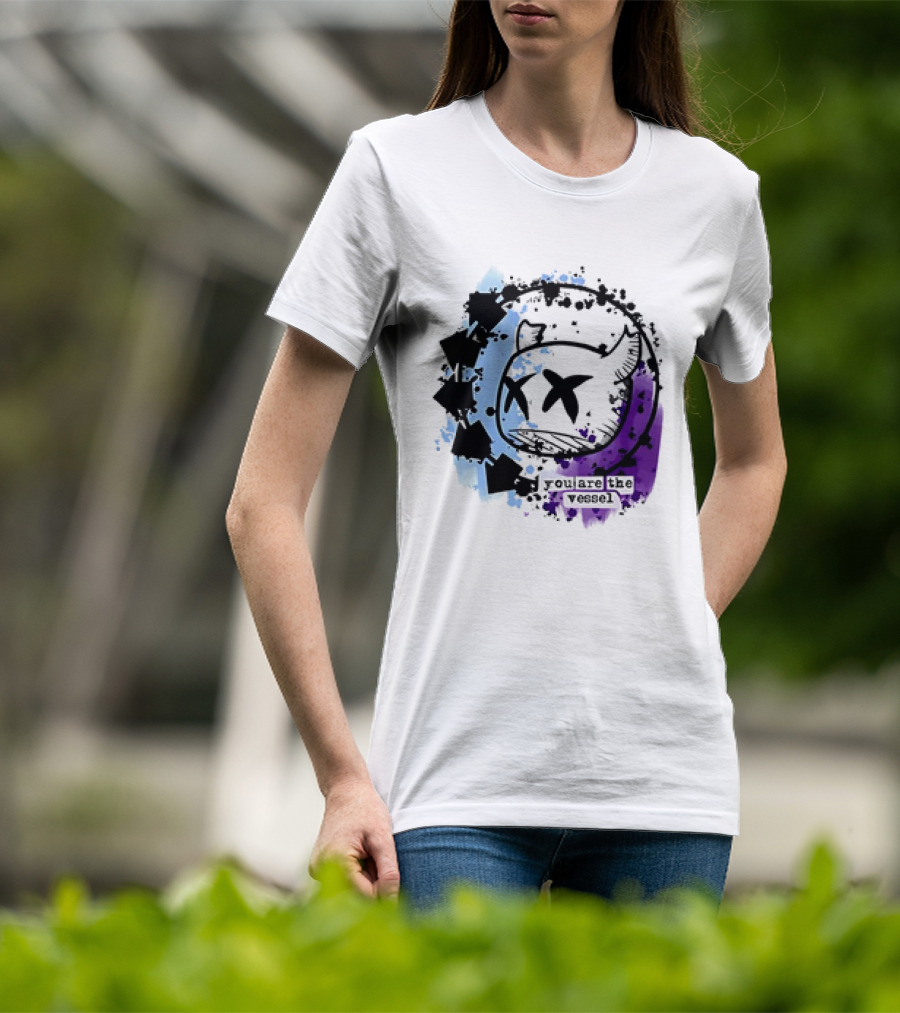 You Are The Vessel Hollow Knight Style Cute Ghost With Splattered Paint Background T-Shirt