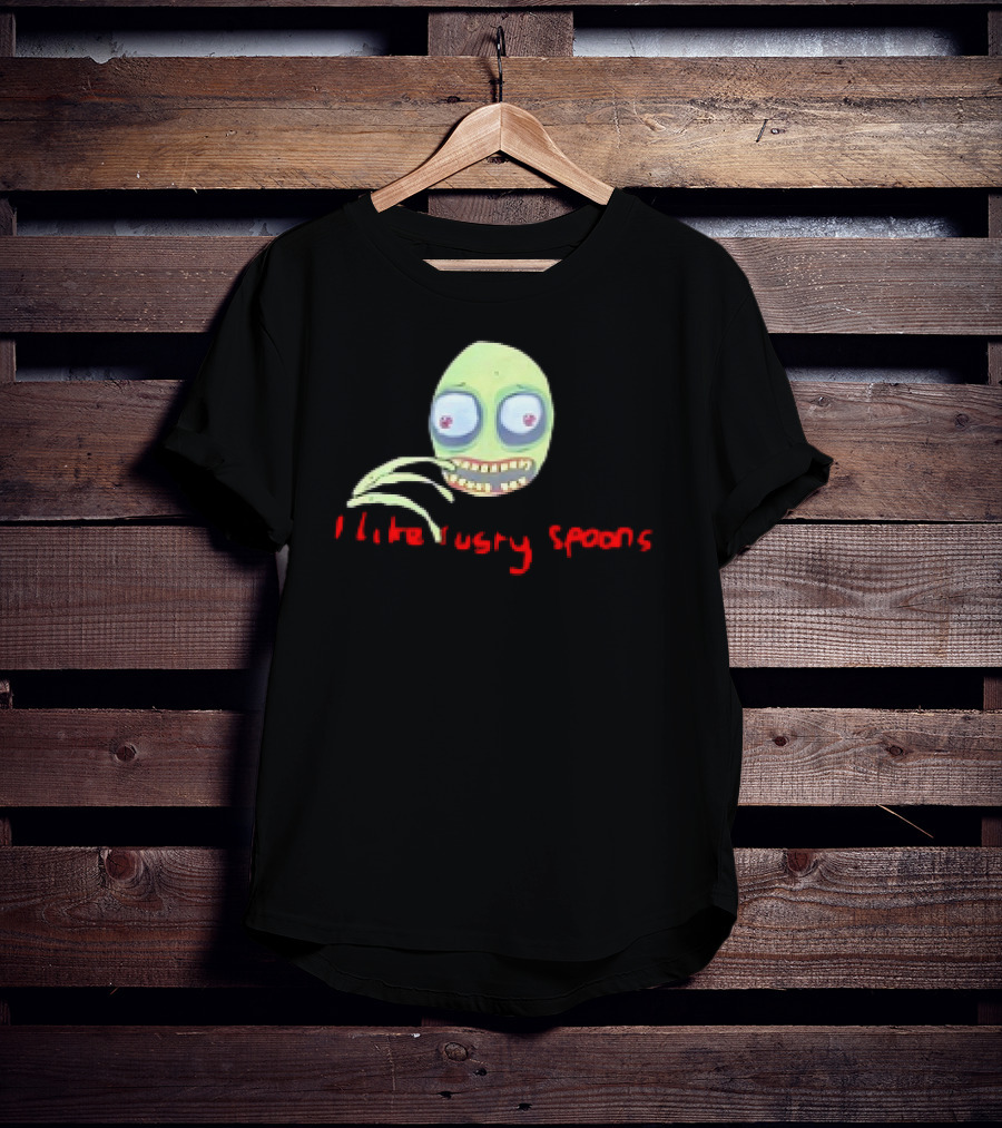 Salad Fingers I Like Rusty Spoons Green Character Face T-Shirt