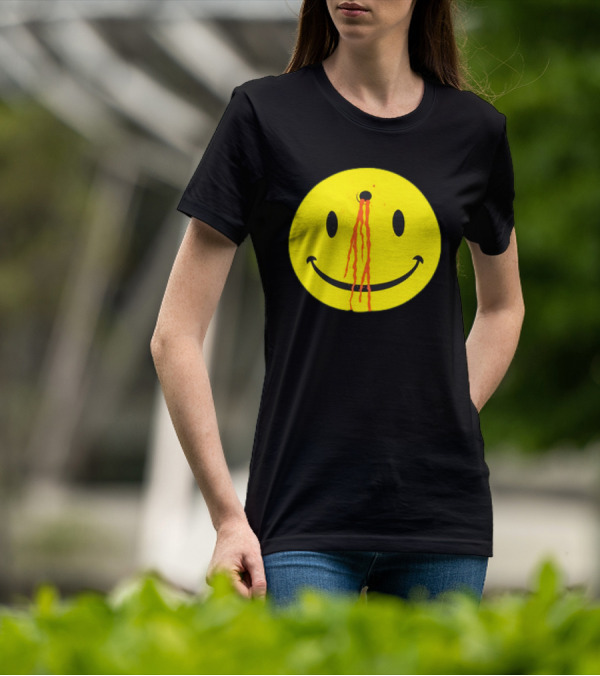 Wild Oats Shot Smiley Face Grunge T-Shirt