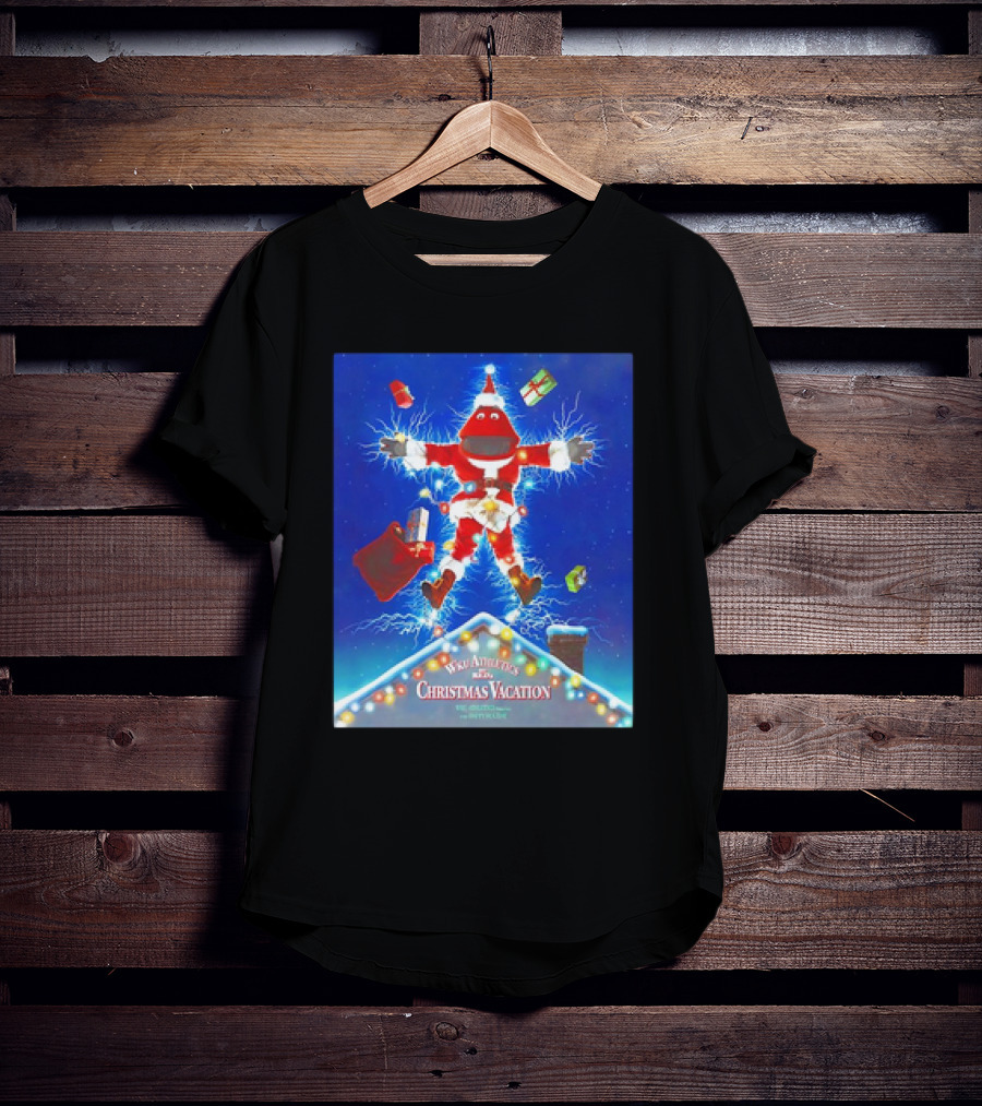WKU Athletics Christmas Vacation Funny Santa Character On Rooftop With Presents T-Shirt