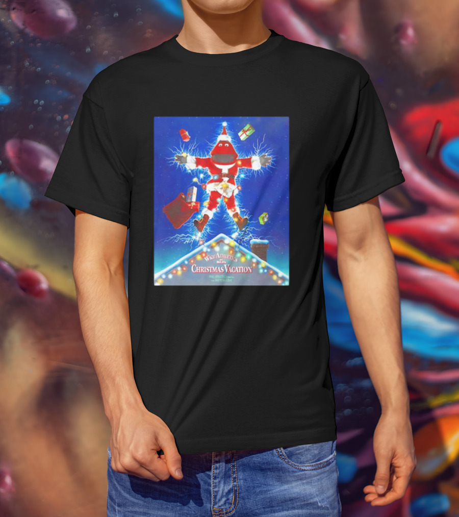 WKU Athletics Christmas Vacation Funny Santa Character On Rooftop With Presents T-Shirt