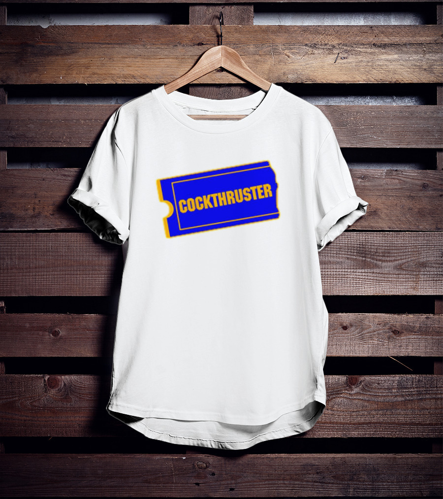 COCKTHRUSTER Blue And Yellow Ticket T-Shirt