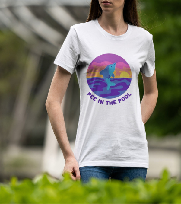Dolphin Sunrise Pee In The Pool T-Shirt
