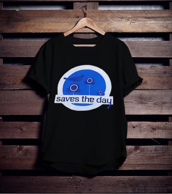 Saves The Day Bird Circular Icon Blue Background T-Shirt