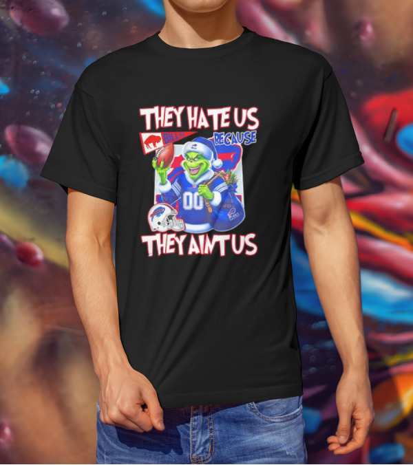 Buffalo Bills NFL Santa Grinch Christmas They Hate Us Because They Ain't Us T-Shirt