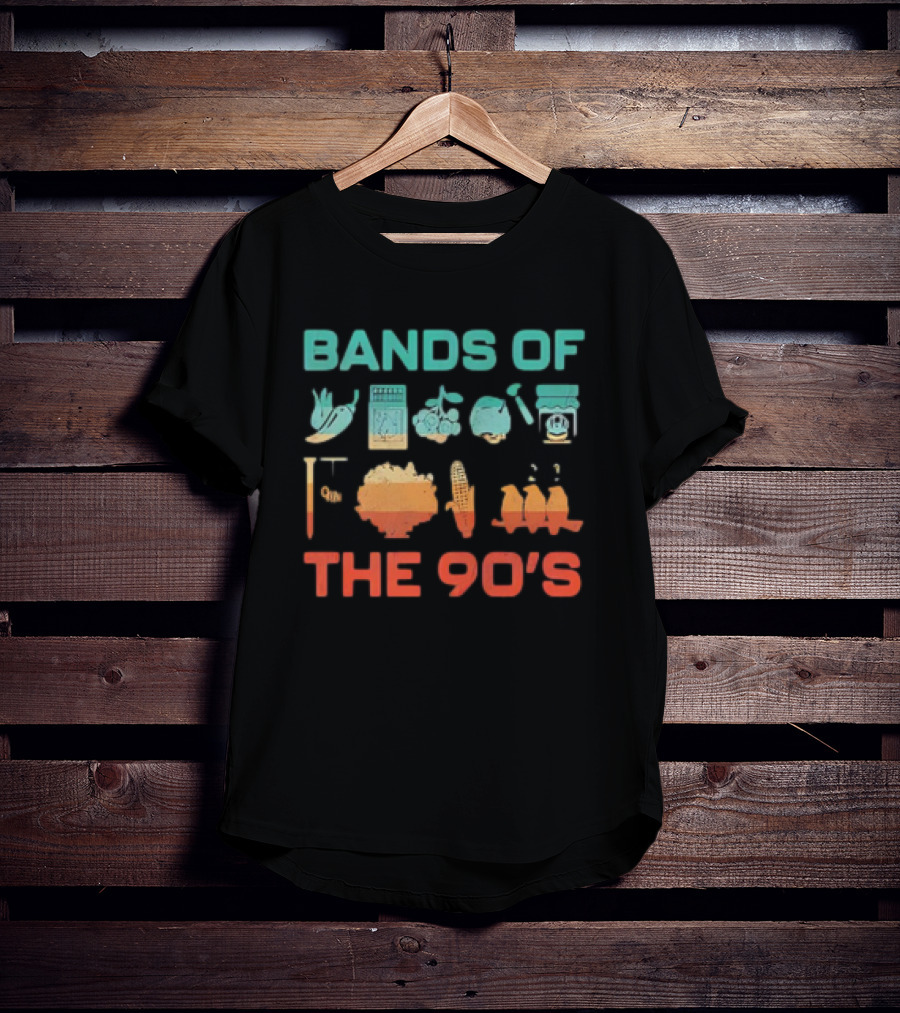 Bands Of The 90s Funny Vegetable Instruments Corn Percussion T-Shirt