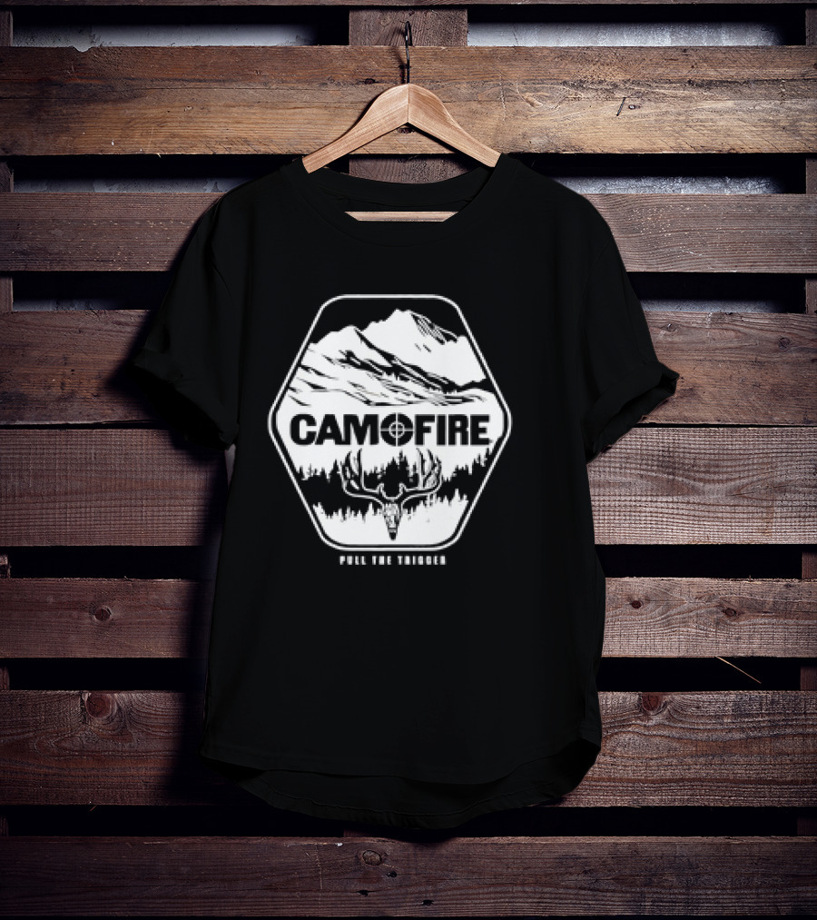 CAMOFIRE Pull The Trigger Mountains And Deer Antlers T-Shirt