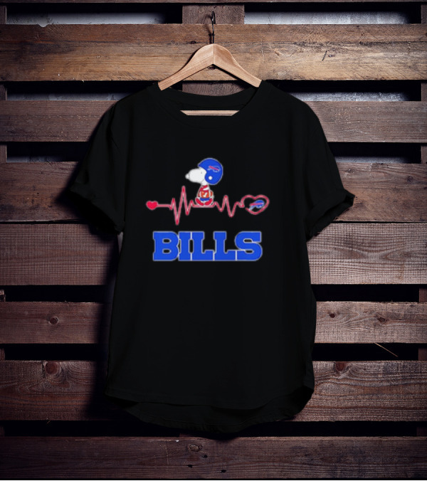 Heartbeats Snoopy Bills Football Helmet Heartbeat T-Shirt