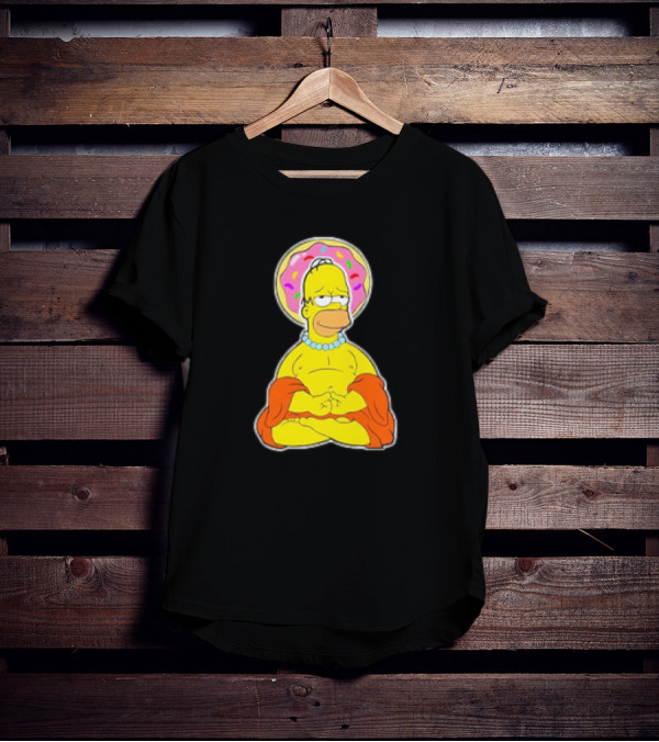 Homer Simpson Doughnut Enlightenment Buddha T-Shirt