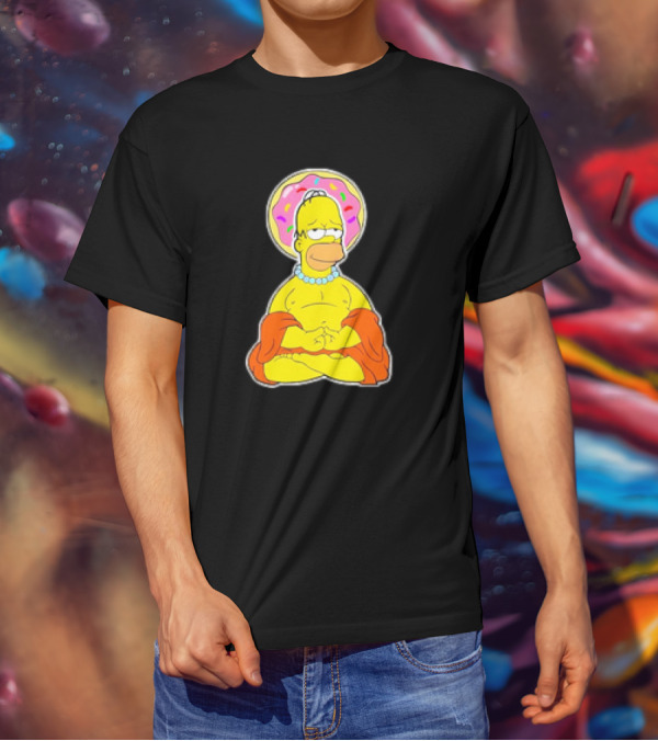 Homer Simpson Doughnut Enlightenment Buddha T-Shirt