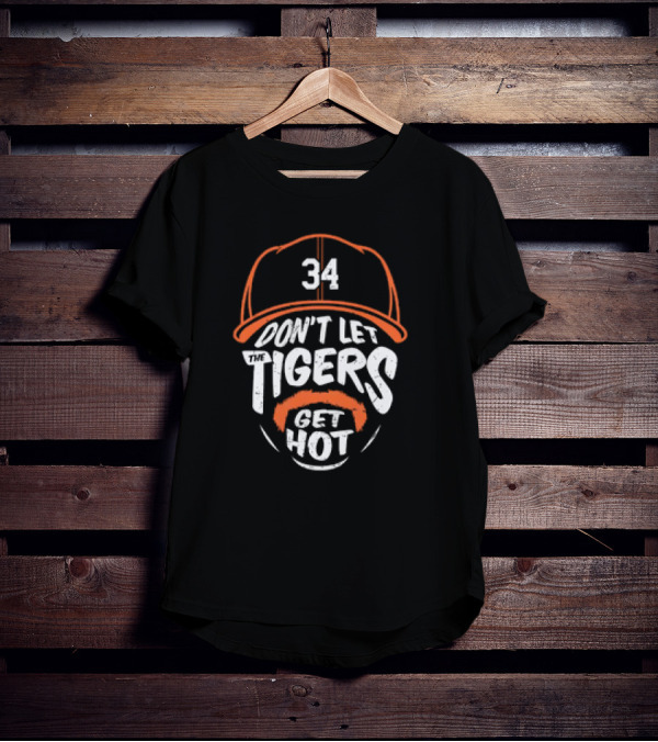 Jacob Ray Rogers 34 Detroit Tigers Don't Let The Tigers Get Hot Vintage T-Shirt