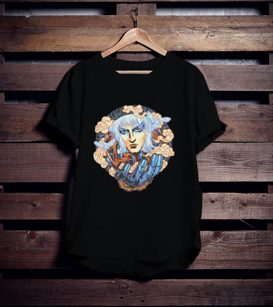 Jareth Labyrinth Goblin King Fantasy Clouds And Glove T-Shirt