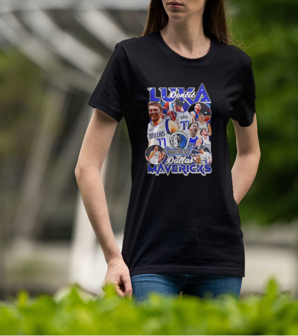 Luka Doncic Dallas Mavericks NBA Basketball Nostalgic 90s Retro Vibes T-Shirt