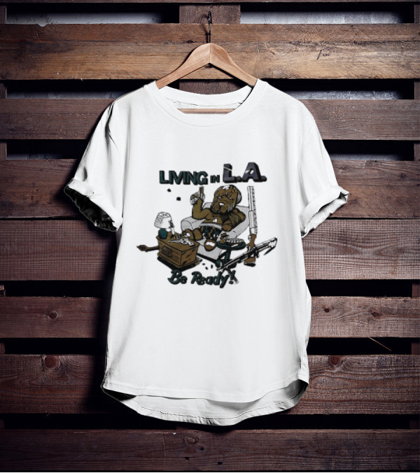 Living In L.A. Be Ready Dog With Gun T-Shirt