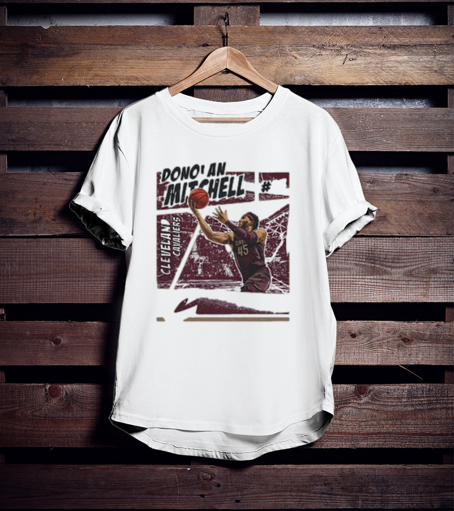 Donovan Mitchell Cleveland Cavaliers Basketball Comic Vintage 45 T-Shirt