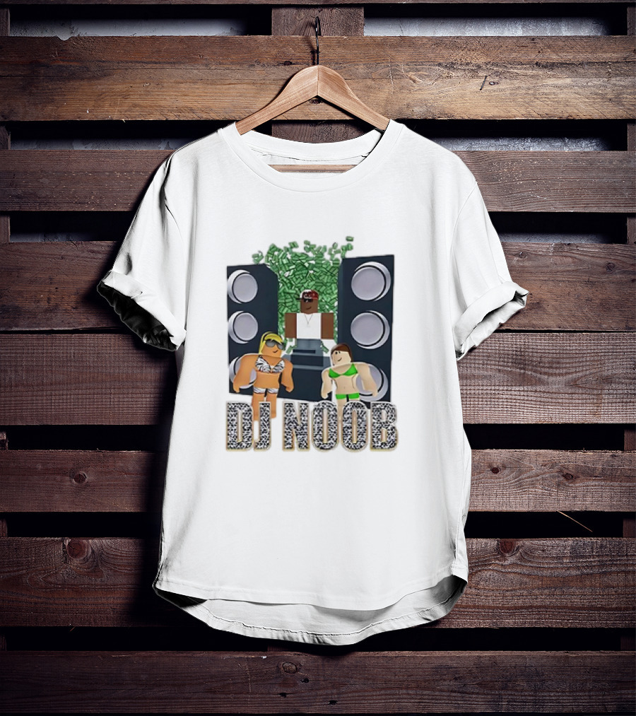 Roblox Video Game DJ Noob Party With Speakers And Characters T-Shirt