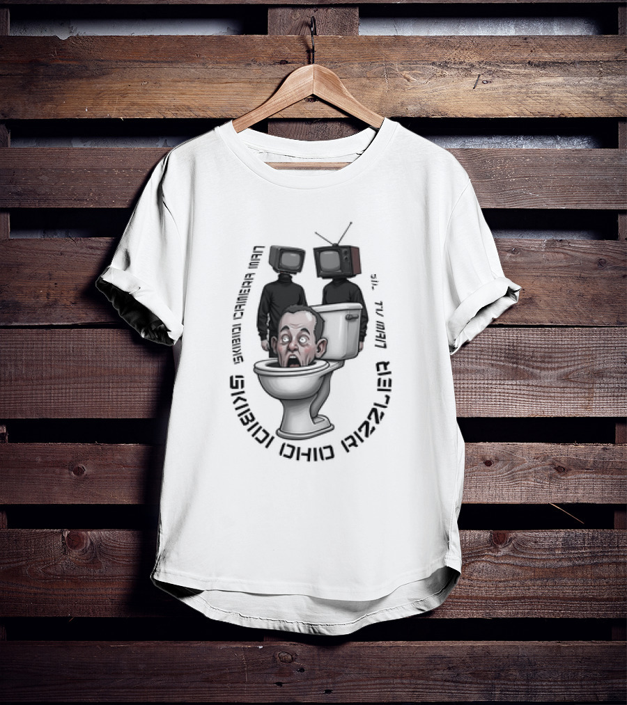 Skibidi Ohio Rizzler Skibidi Cameraman TV Head Toilet Man T-Shirt