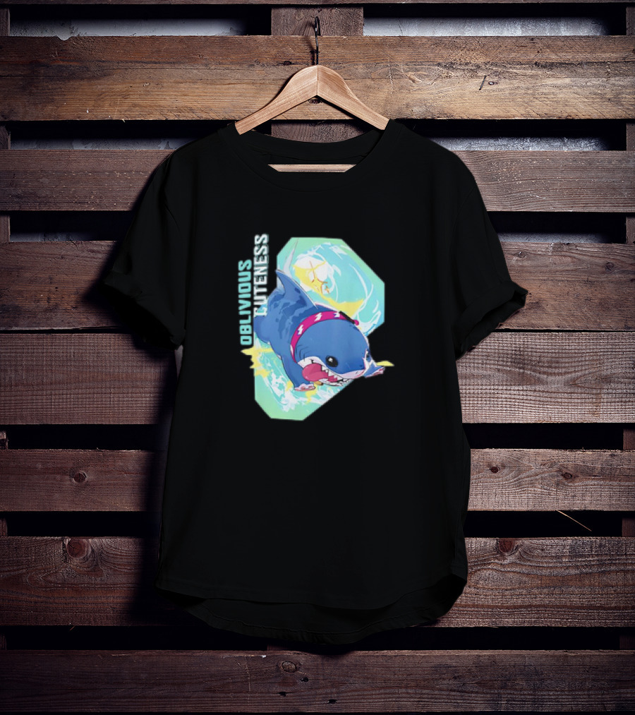 Oblivious Cuteness Shark Water Splash Adventure T-Shirt