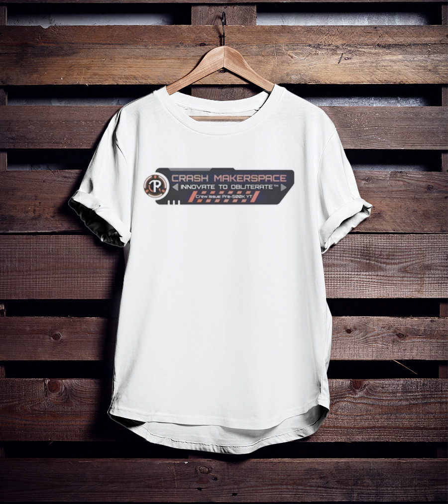 Crash Makerspace Innovate To Obliterate Crew Issue Pre-5282KT T-Shirt