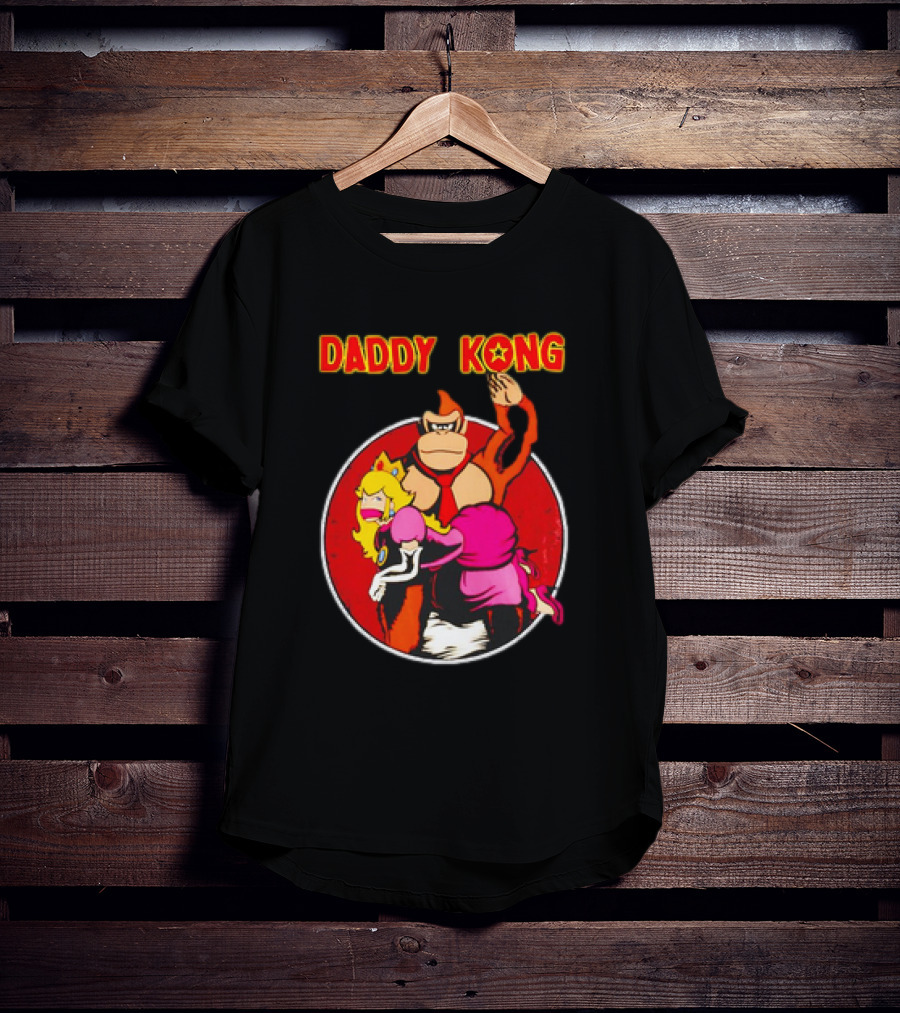 Daddy Kong Funny Retro Gaming Humor With Princess Character Playful T-Shirt