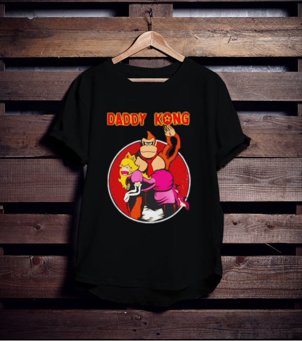Daddy Kong Funny Retro Gaming Humor With Princess Character Playful T-Shirt
