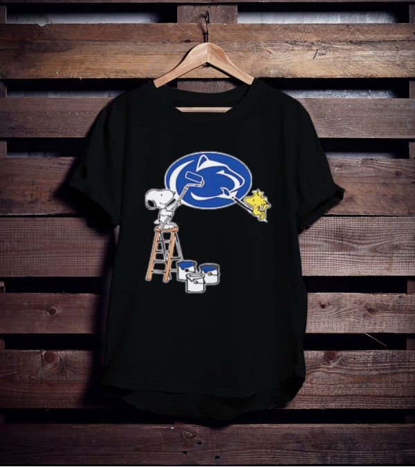 Snoopy And Woodstock Painting Penn State Nittany Lions T-Shirt