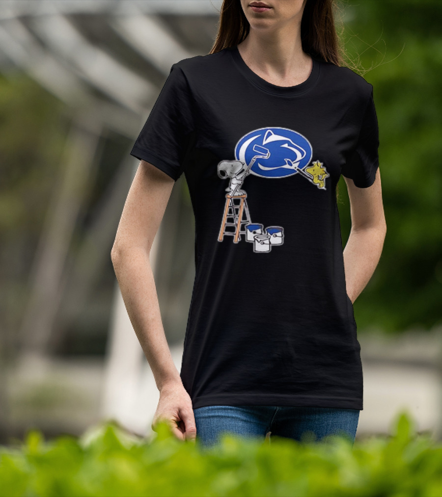Snoopy And Woodstock Painting Penn State Nittany Lions T-Shirt
