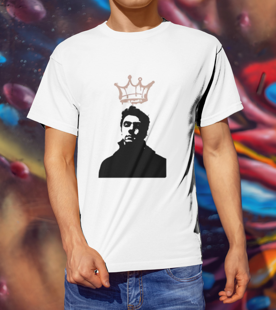 Mangione King Graffiti Crown Portrait Fitted Scoop T-Shirt