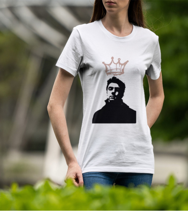Mangione King Graffiti Crown Portrait Fitted Scoop T-Shirt