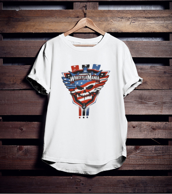 Rhodes To Wrestlemania Skull Wings Stars Stripes T-Shirt