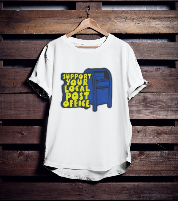 Support Your Local Post Office Blue Mailbox T-Shirt