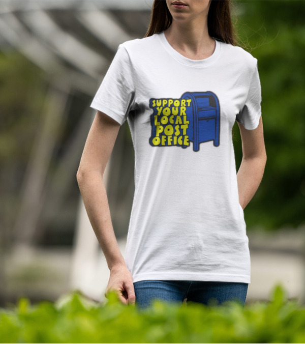 Support Your Local Post Office Blue Mailbox T-Shirt