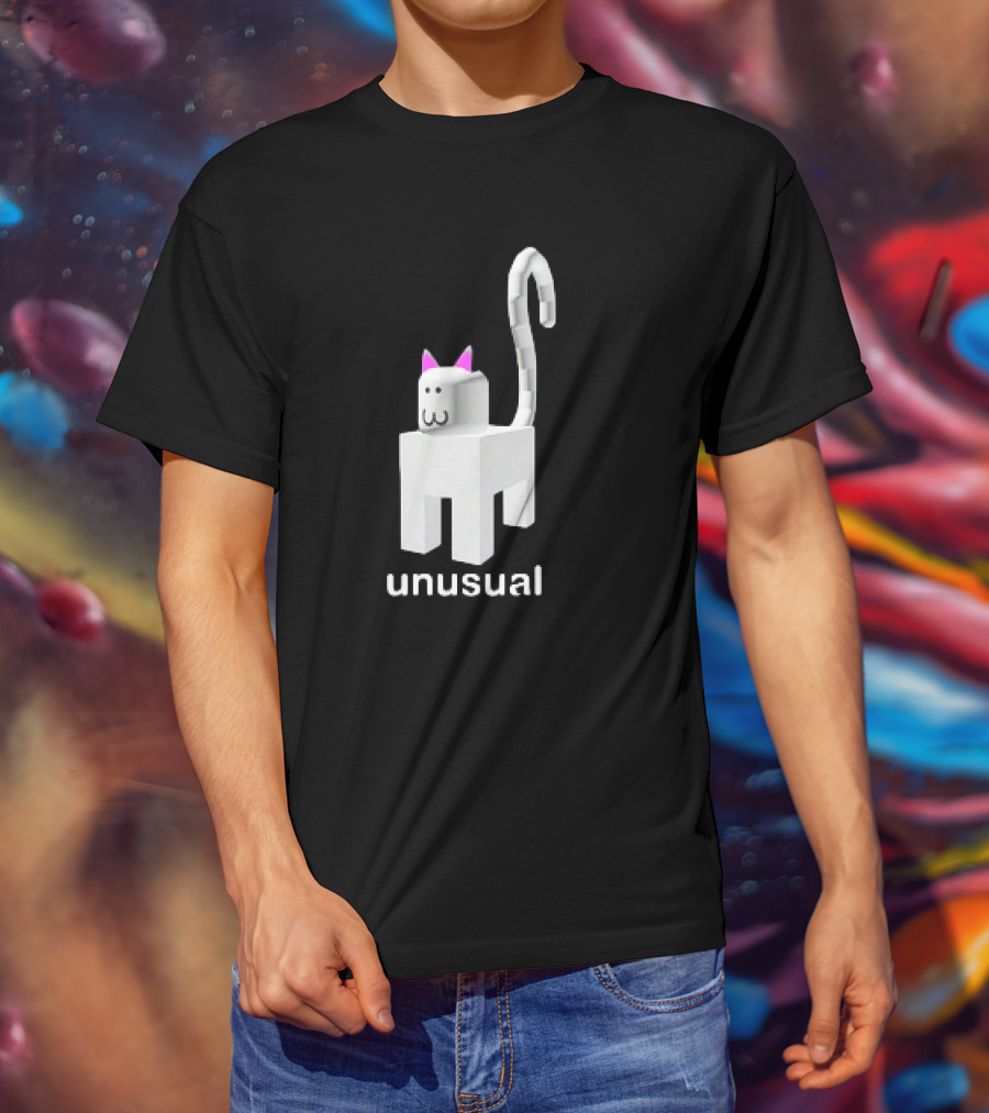 Unusual Meow V2 Blocky Cat T-Shirt